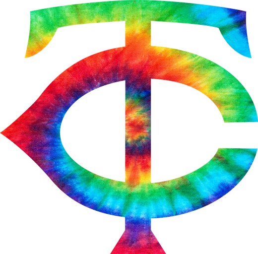 Minnesota Twins rainbow spiral tie-dye logo vinyl decal